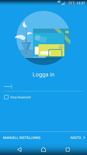 Ange ditt lösenord och välj MANUELL INSTÄLLNING