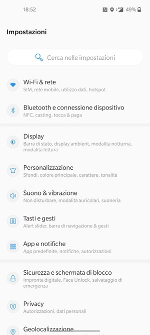 Seleziona Wi-Fi &  rete