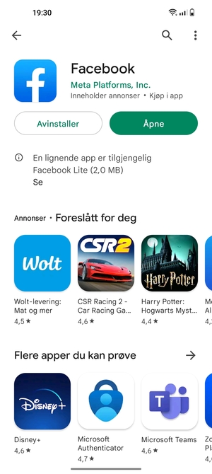 Velg Åpne