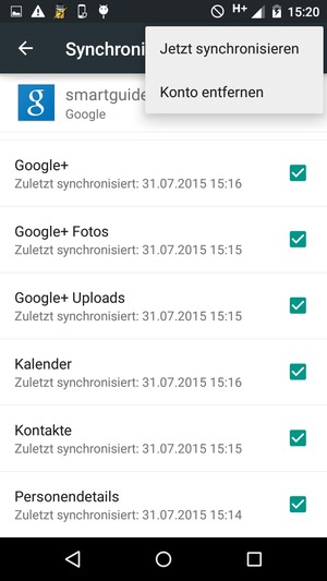 Wählen Sie Jetzt synchronisieren