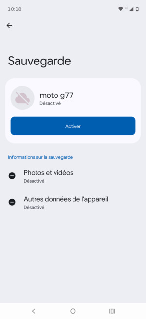 Sélectionnez Activer