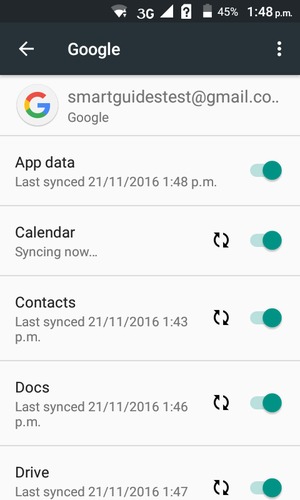Your information will be synchronised