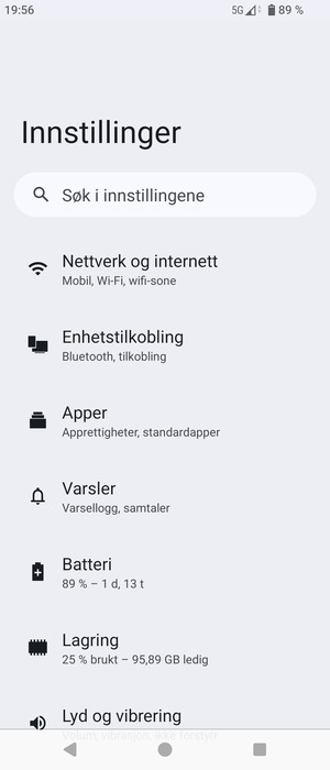 Velg Nettverk og internett
