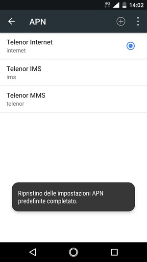 Seleziona Nuovo APN
