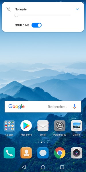 Sélectionnez SOURDINE pour passer en mode silencieux