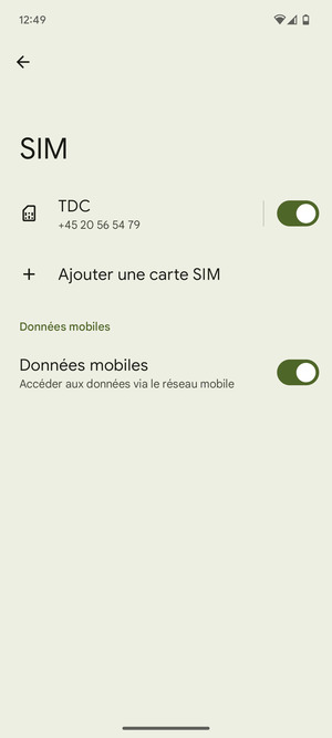 Sélectionnez Ajouter une carte SIM