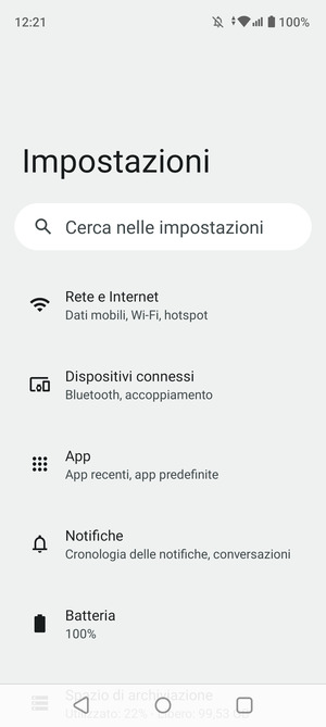 Seleziona Rete e Internet