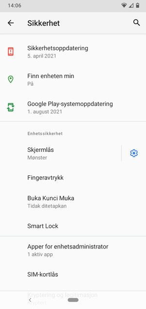 Velg SIM-kortlås