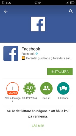 Välj INSTALLERA