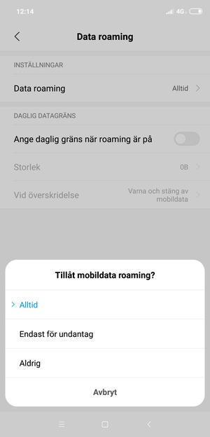 Tryck på ditt föredragna alternativ