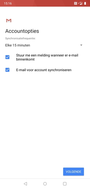 Selecteer VOLGENDE