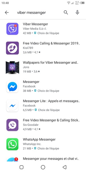 Sélectionnez l'appli