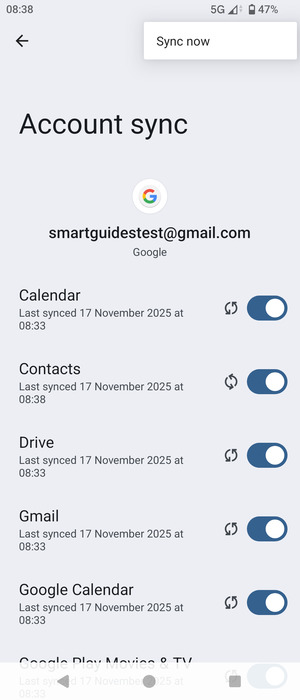 Select Sync now