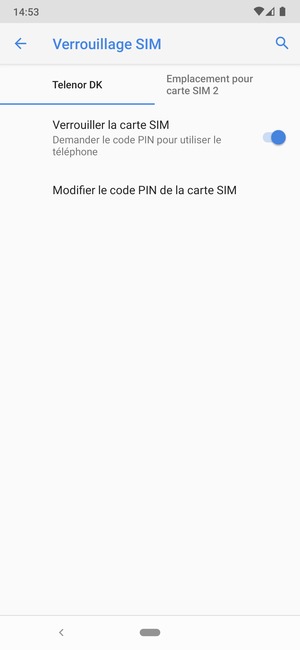 Sélectionnez Public puis Modifier le code PIN de la carte SIM