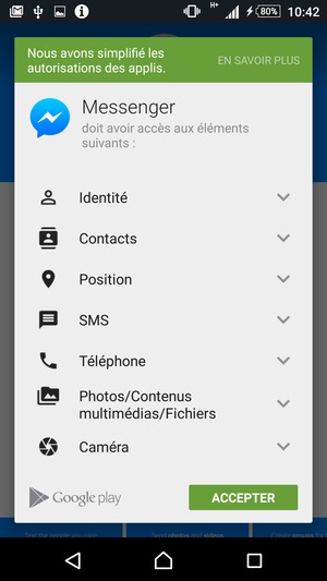 Sélectionnez ACCEPTER