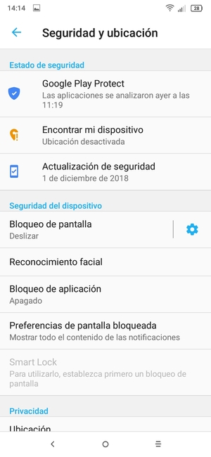 Seleccione Bloqueo de pantalla