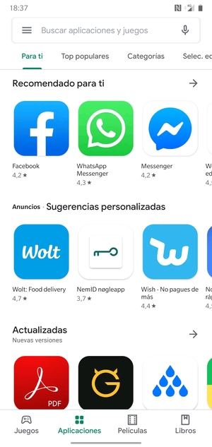 Seleccione la barra de Búsqueda