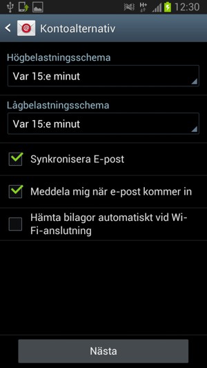 Välj Nästa