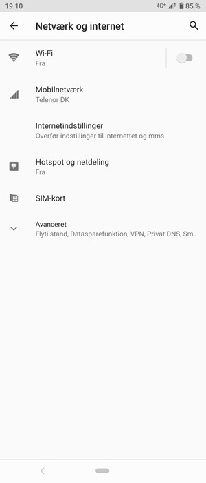 Vælg Mobilnetværk