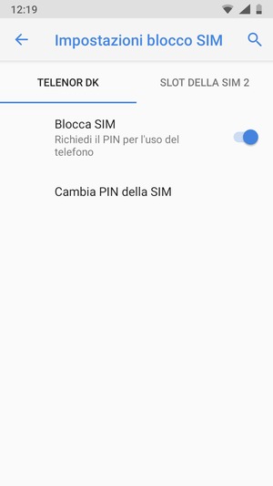 Seleziona Public e Cambia PIN della SIM