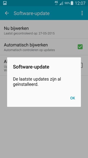 Als uw telefoon up-to-date is, selecteert u OK