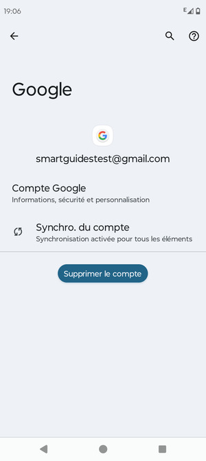Sélectionnez Synchro. du compte