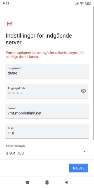 Vælg Sikkerhedstype