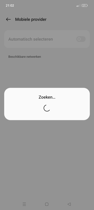 Wacht tot de zoekopdracht beëindigd is
