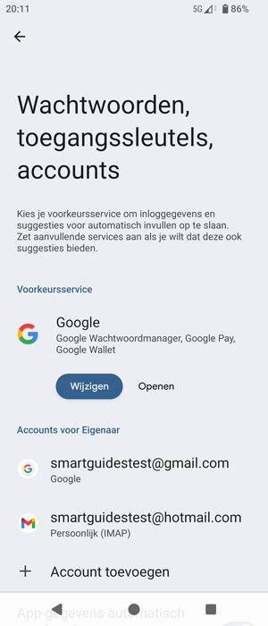 Selecteer uw Google-account