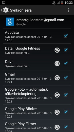 Din information kommer att synkroniseras