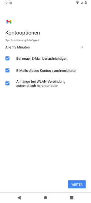 Wählen Sie WEITER