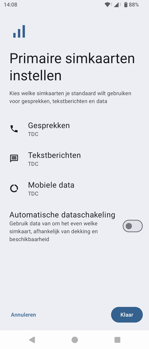Selecteer uw voorkeursopties en selecteer Klaar