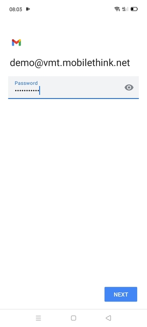 Enter your password and select NEXT