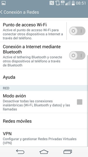 Seleccione Redes móviles