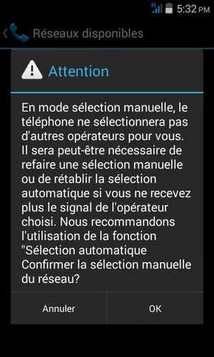Sélectionnez OK