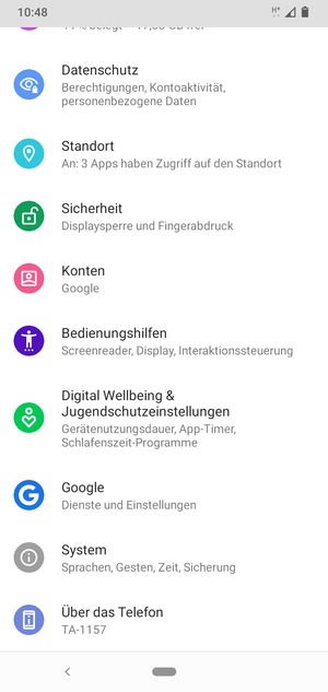 Scrollen Sie und wählen Sie Standort