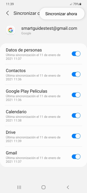 Seleccione Sincronizar ahora