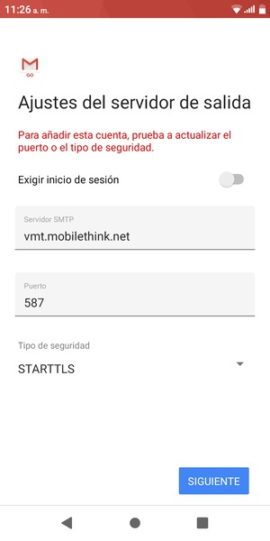Seleccione Tipo de seguridad