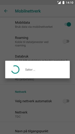 Vent til søket er ferdig