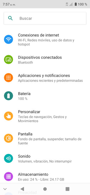 Seleccione Conexiones de internet