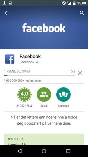 Vent til installasjonen er ferdig