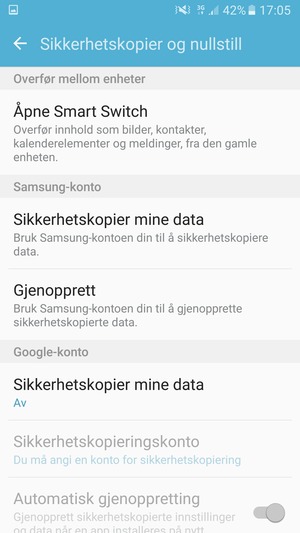 Velg Sikkerhetskopier mine data