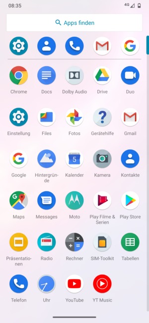 Wählen Sie Einstellung