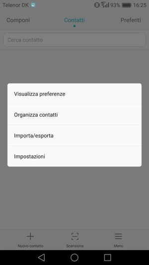 Seleziona Importa/esporta