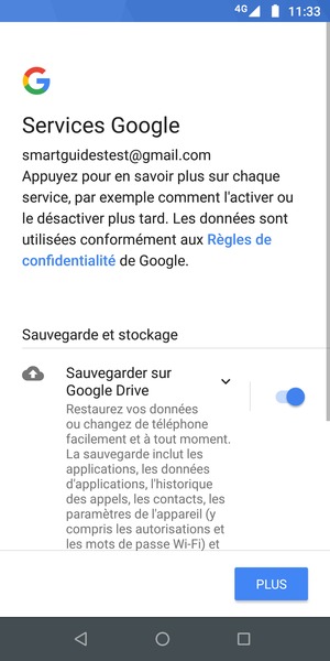 Sélectionnez PLUS
