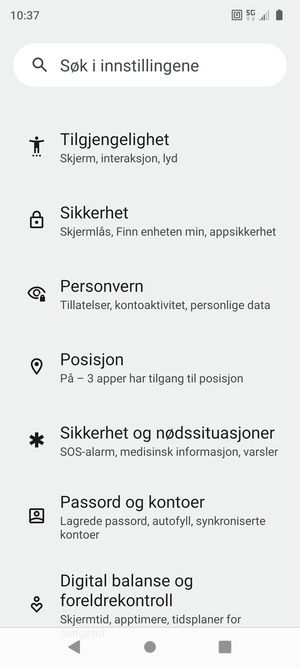 Bla til og velg Posisjon