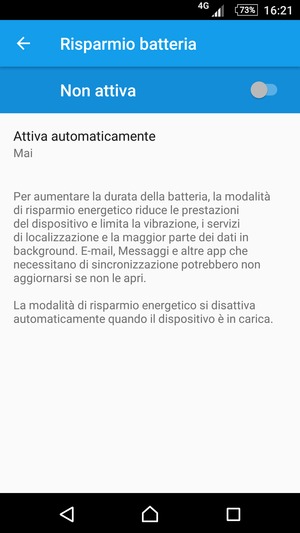 Attiva Risparmio batteria