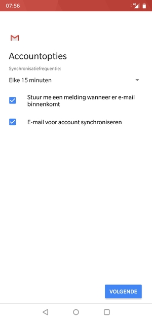 Selecteer VOLGENDE