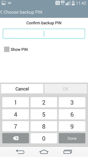 Confirm your backup PIN and select OK