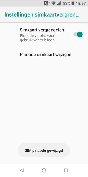 Uw SIM pincode is gewijzigd